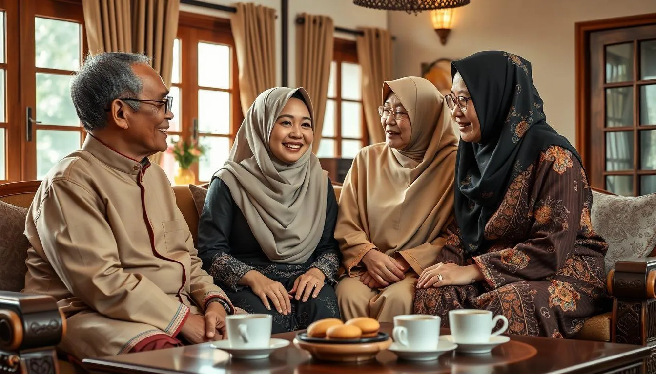 Momen kumpul keluarga saat idul fitri (c) Ilustrasi AI