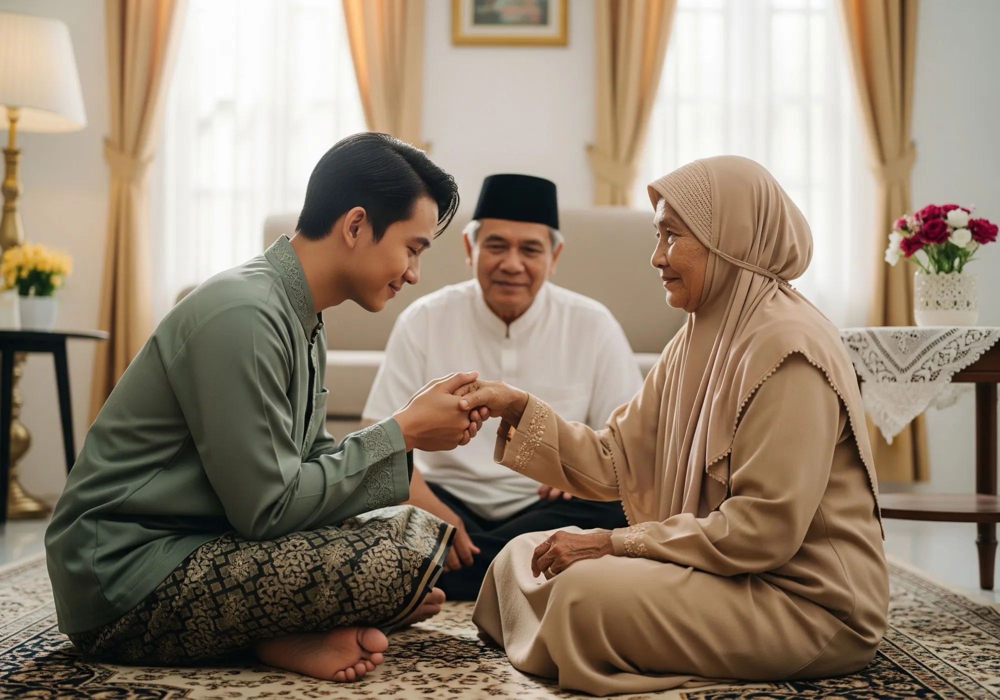 Ucapan Sungkem Lebaran Bahasa Jawa Krama Inggil (Klasik dan Formal) (c) Ilustrasi AI