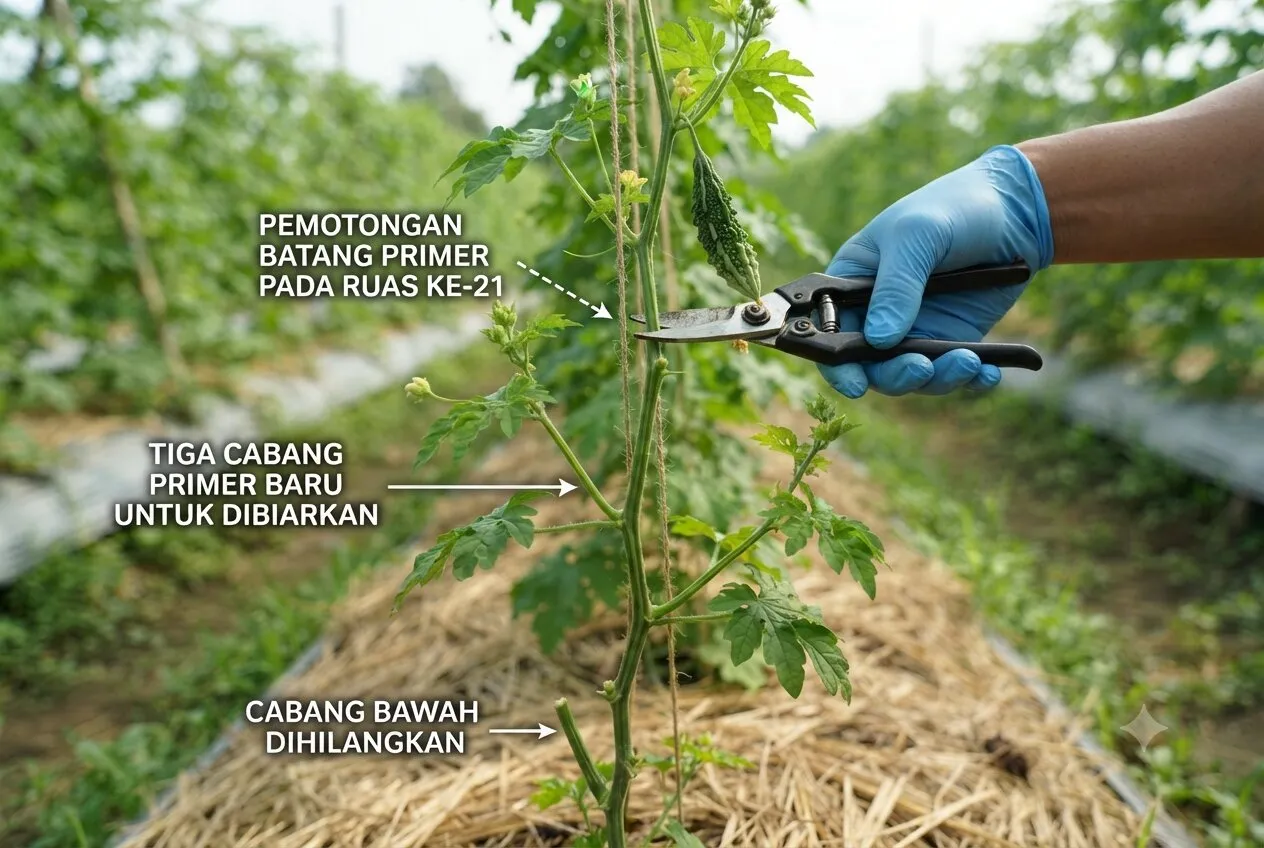 Cara Menanam Pare agar Tidak Banyak Bunga Jantan. Foto: AI Generated