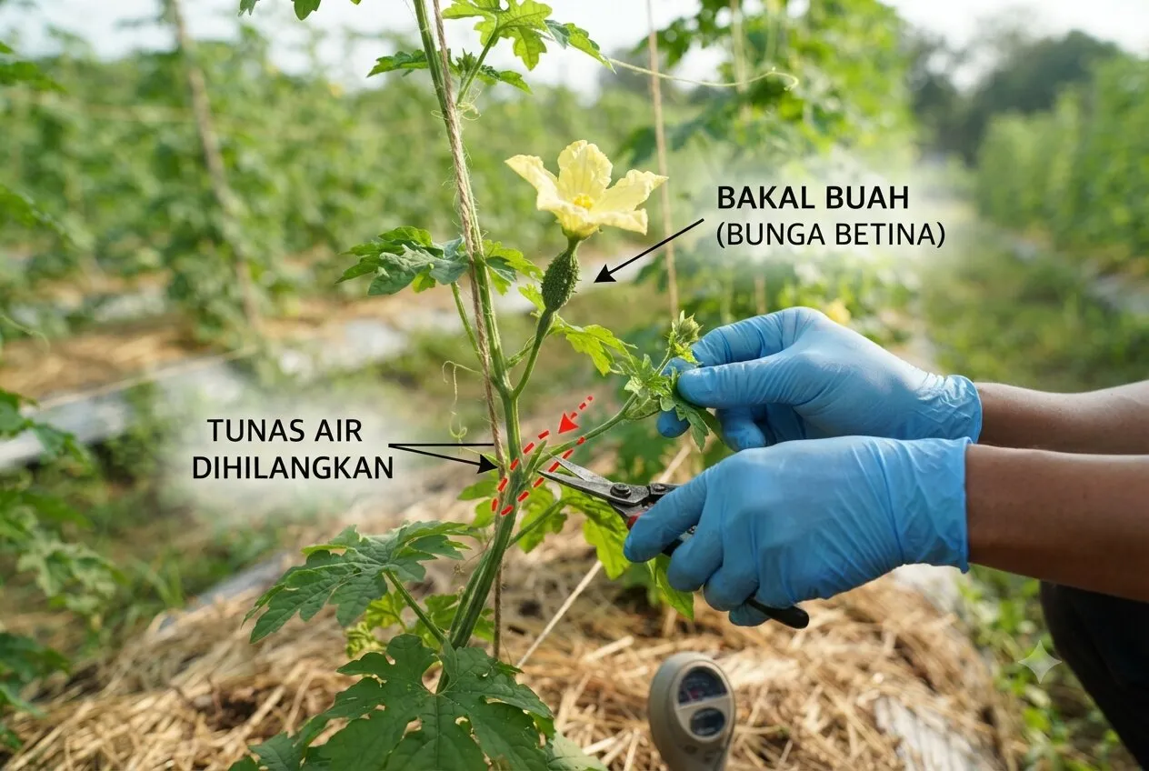 Cara Menanam Pare agar Tidak Banyak Bunga Jantan. Foto: AI Generated