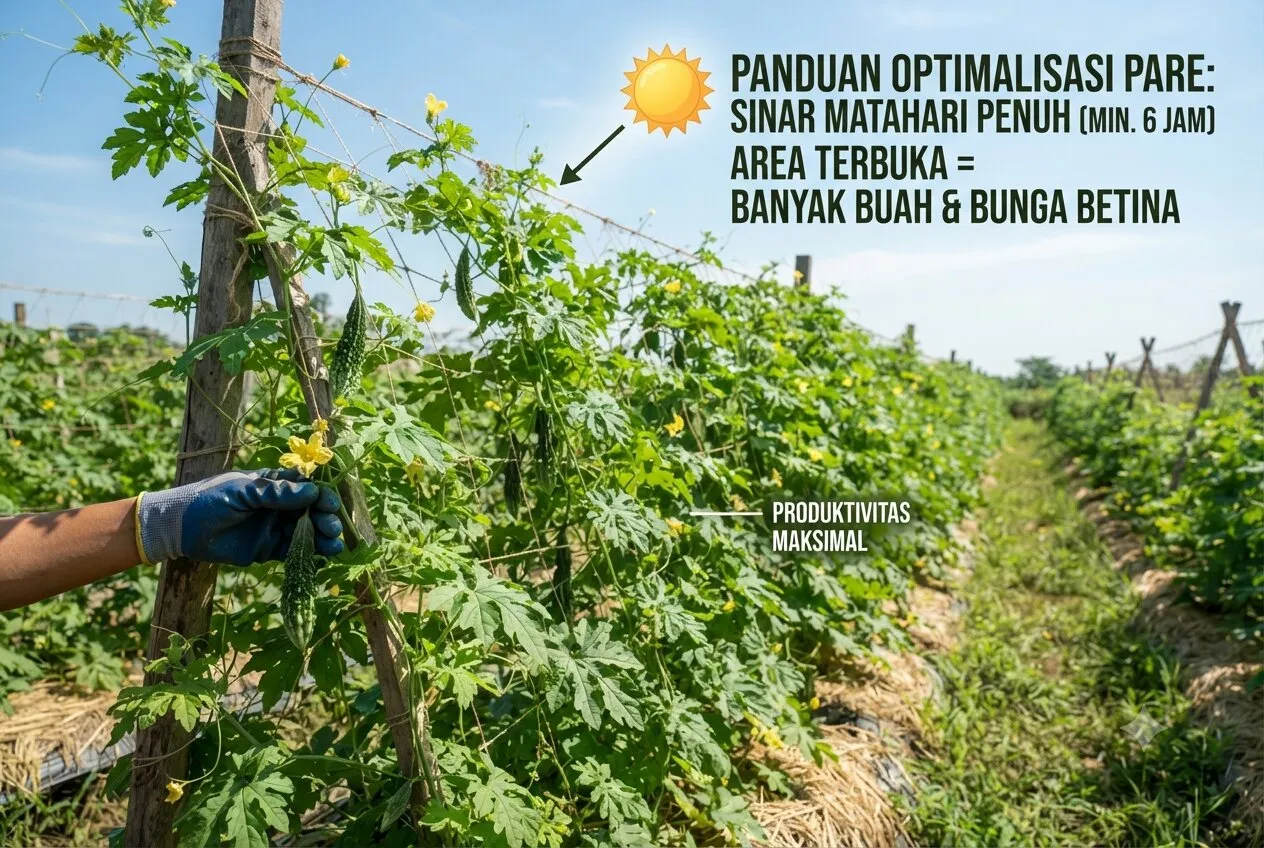 Cara Menanam Pare agar Tidak Banyak Bunga Jantan. Foto: AI Generated