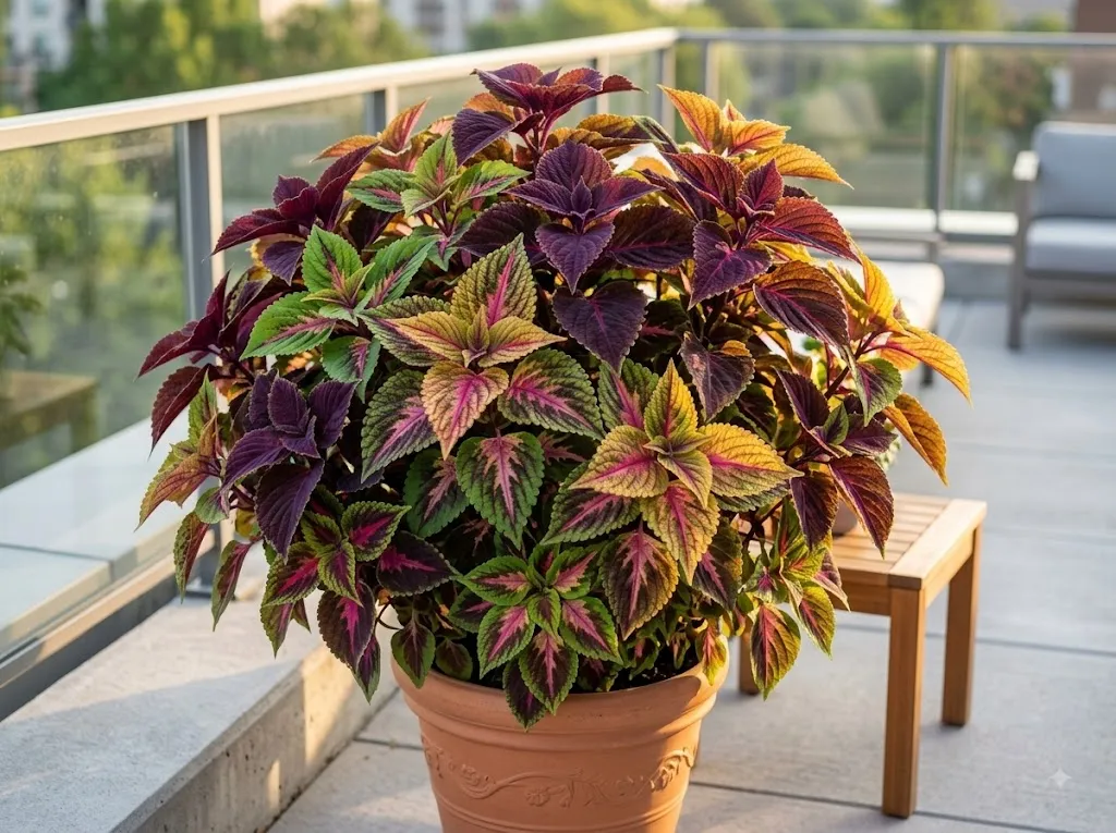 Tanaman dengan warna daun menarik/ Coleus (AI generated)