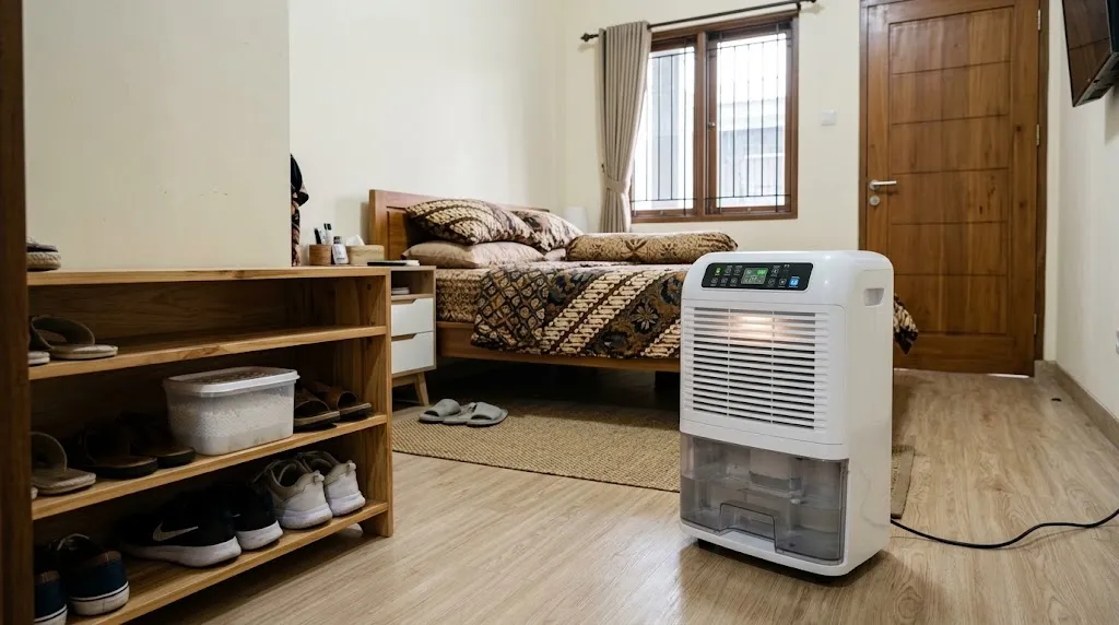 Kurangi Hawa Lengket dengan Dehumidifier. (AI Generated)