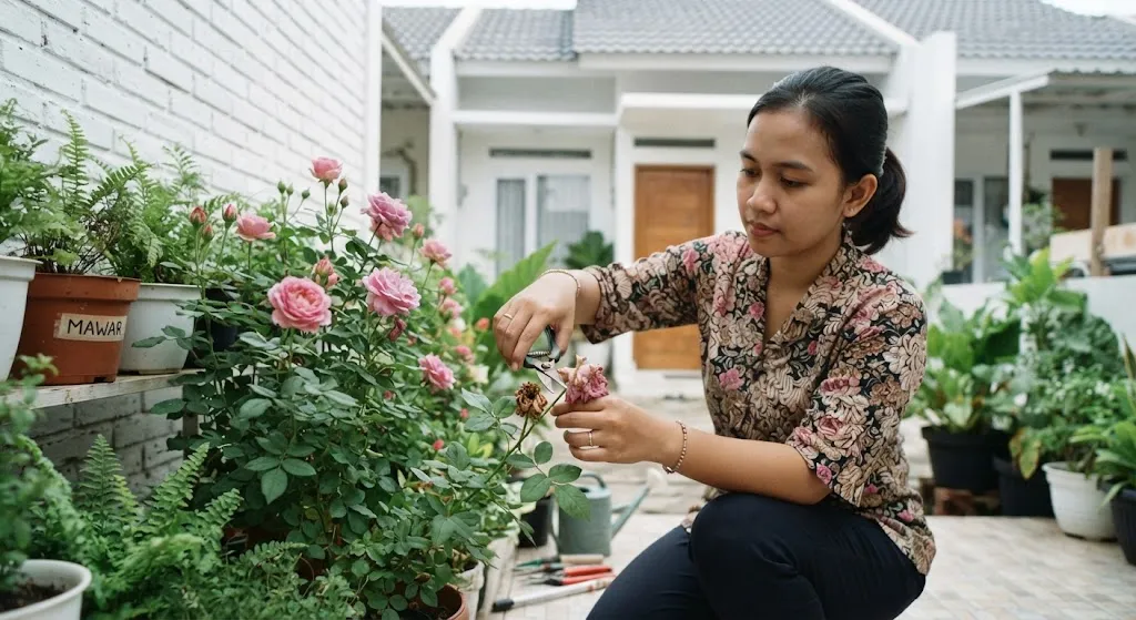 Tips Merawat Tanaman Bunga Mawar agar Kelopaknya Tidak Rontok. (AI Generated)