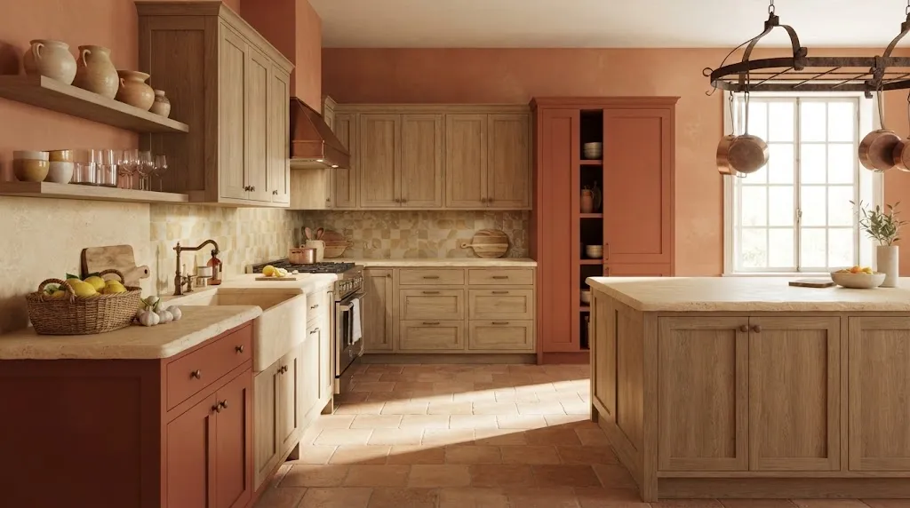 Warna Dapur Terracotta Nuansa Mediterania. (AI Generated)