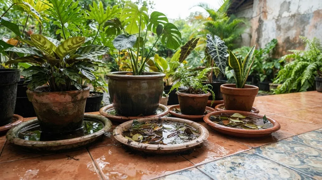 Periksa Tatakan Pot Setelah Hujan. (AI Generated)