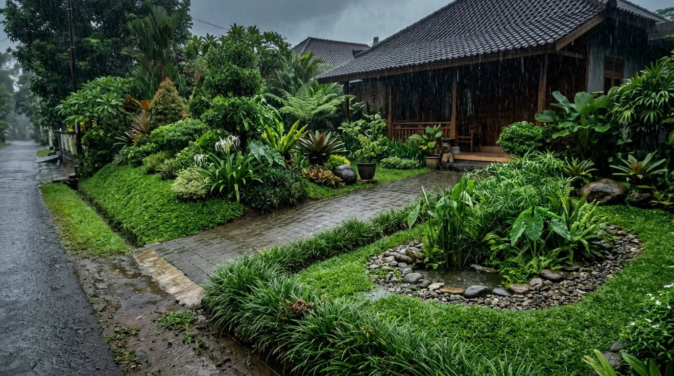 Melakukan Re-Vegetasi dan Pembuatan Rain Garden. Foto: AI generated