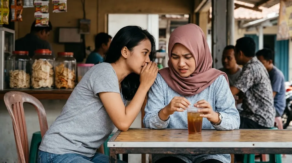 Ilustrasi perilaku orang ingin berbuat jahat pada kita. [AI Generated]