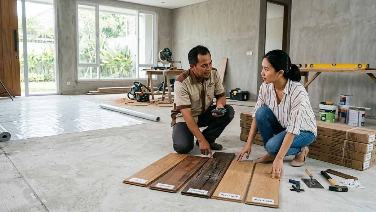 Pertimbangan Penting Sebelum Memasang Lantai Kayu (AI Generated)