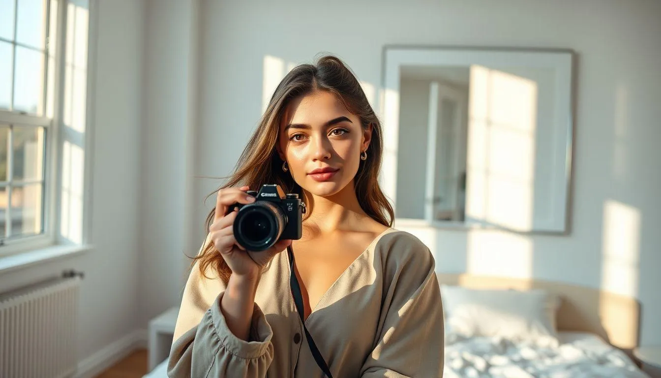 Caption Bahasa Inggris Aesthetic untuk Mirror Selfie (c) Ilustrasi AI