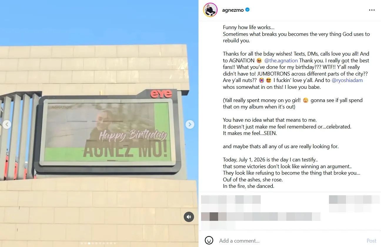 Ucapan selamat ultah untuk Agnez Mo Â©  instagram.com/agnezmo