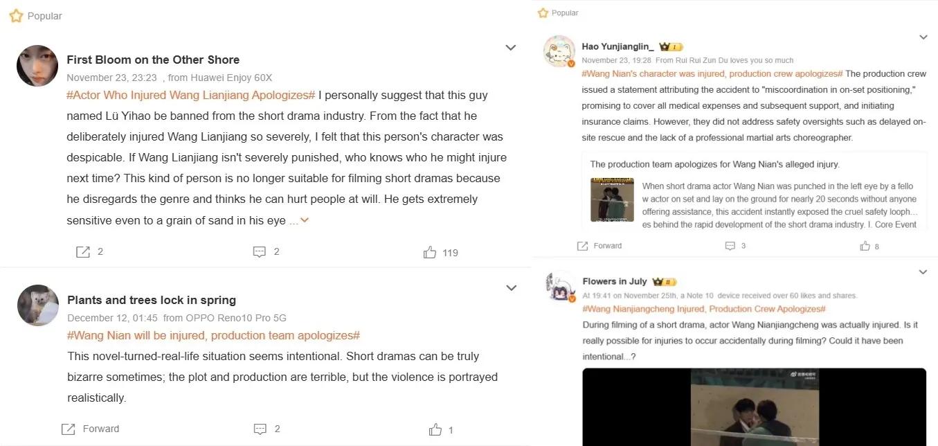 Reaksi Netizen dan Penggemar - copyright: weibo.com