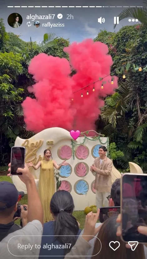 Momen Bahagia Alyssa Daguise dan Al Ghazali Umumkan Jenis Kelamin Anak Pertama (cr:instagram.com/alghazali7)