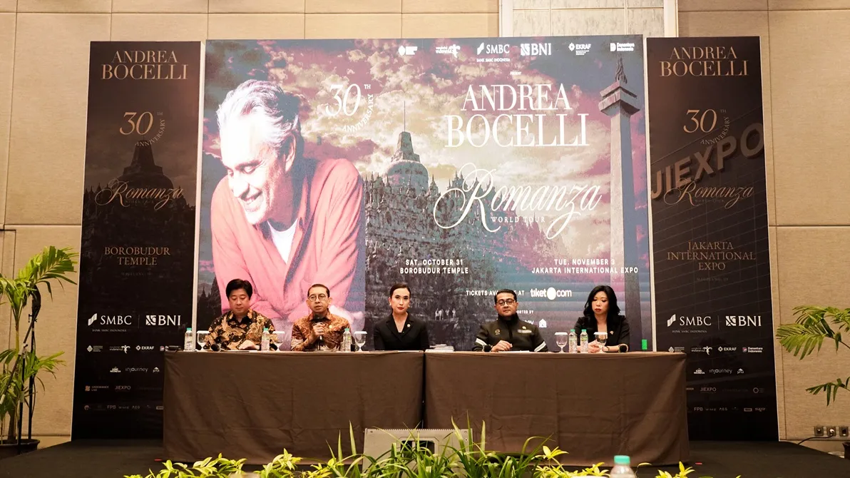 Konferensi pers Andrea Bocelli. (dok. Shoemaker Studios)