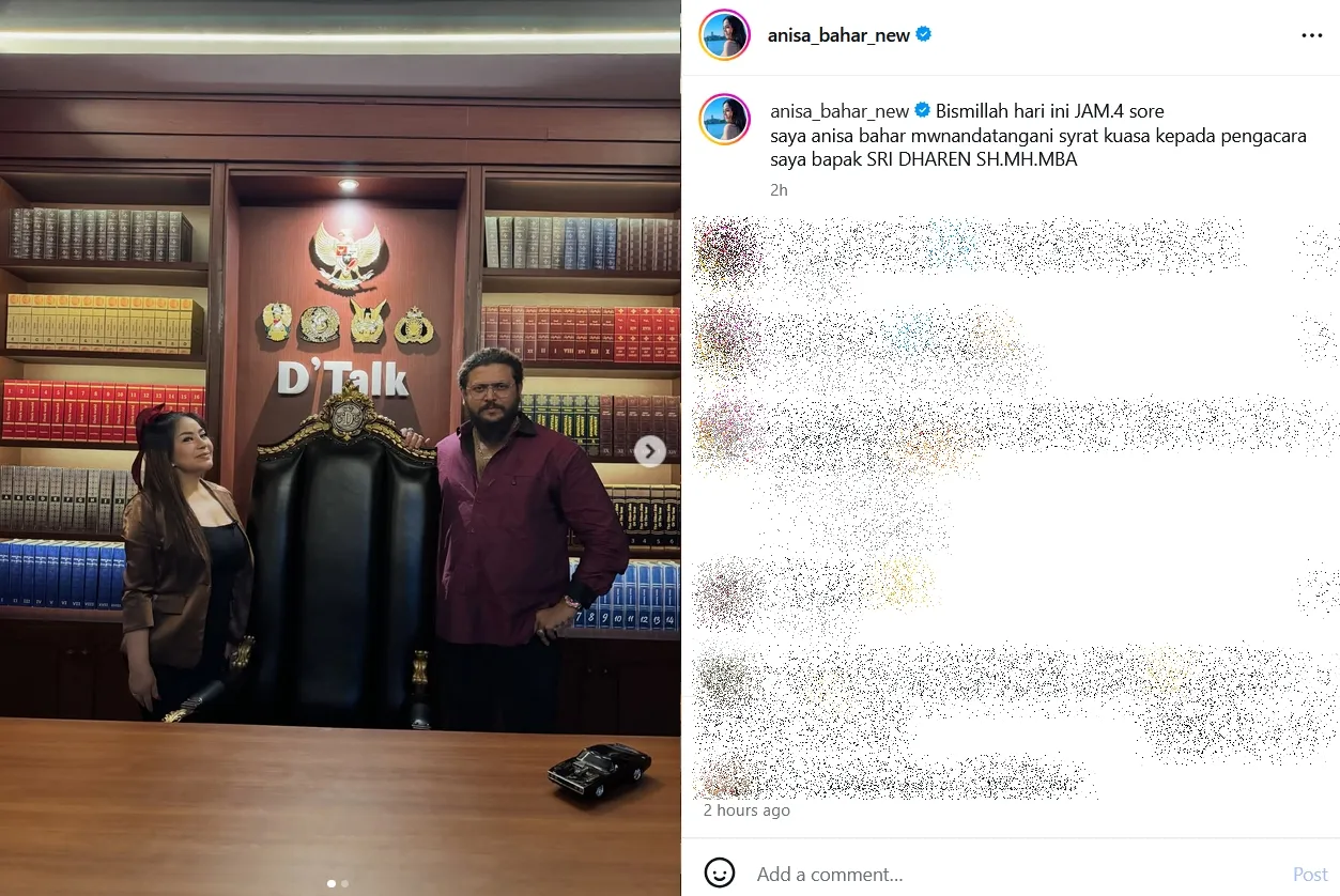 Anisa Bahar tunjuk pengacara © instagram.com/anisa_bahar_new