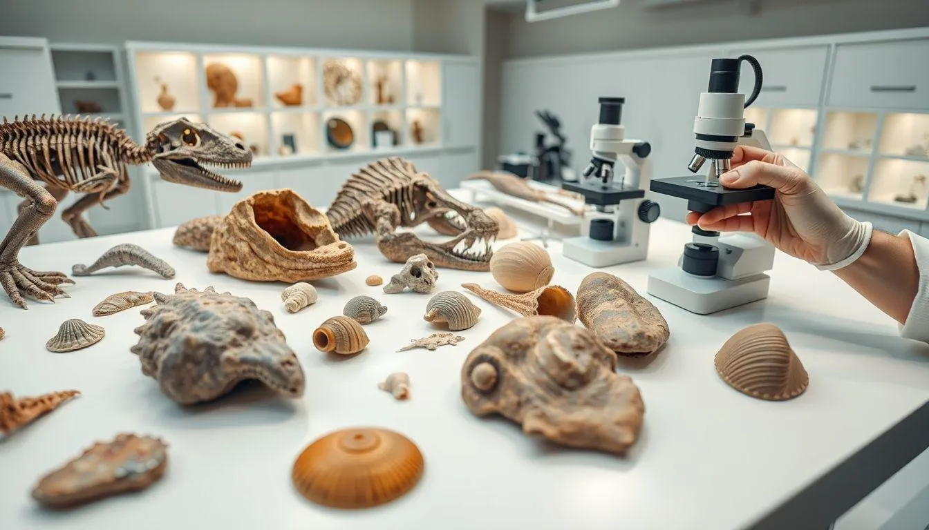 Jenis-Jenis Fosil dan Klasifikasinya (c) Ilustrasi AI