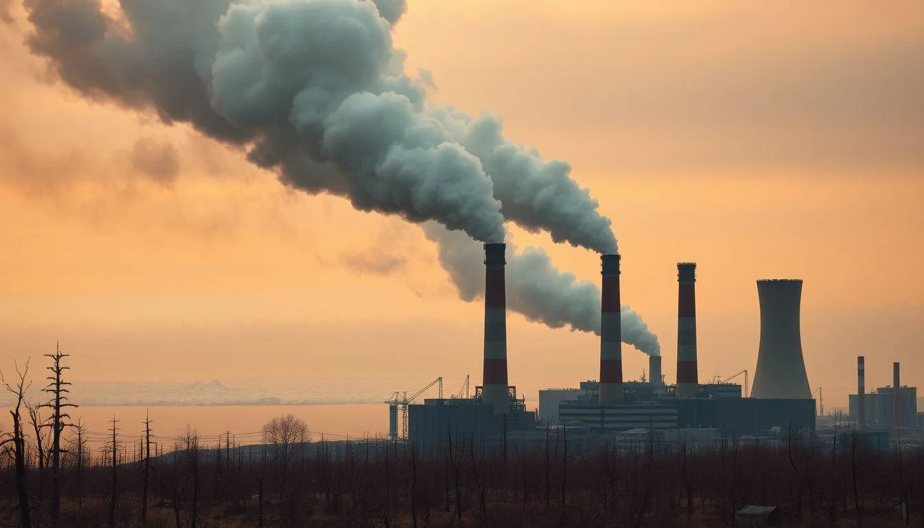 Dampak Emisi terhadap Lingkungan dan Kesehatan (c) Ilustrasi AI