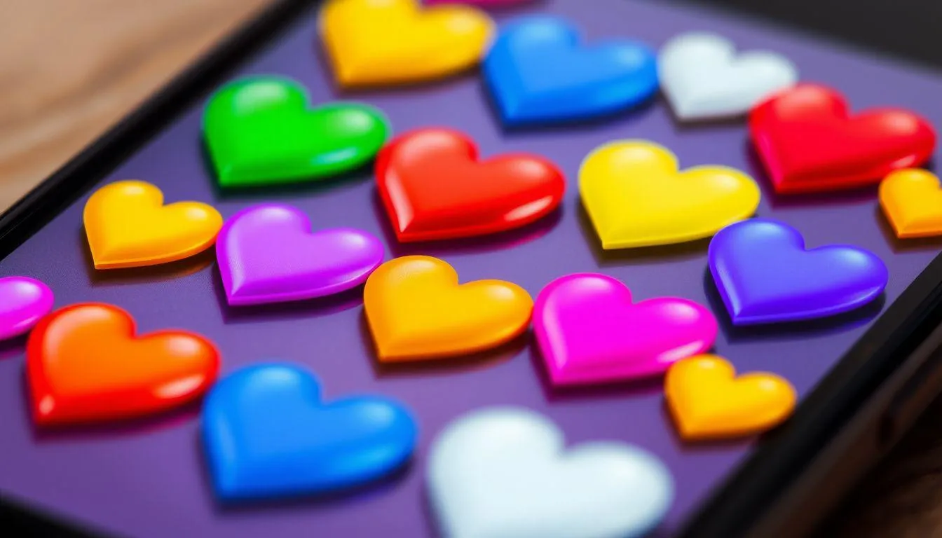 Perbedaan Emoji Love Putih dengan Warna Lainnya (c) Ilustrasi AI