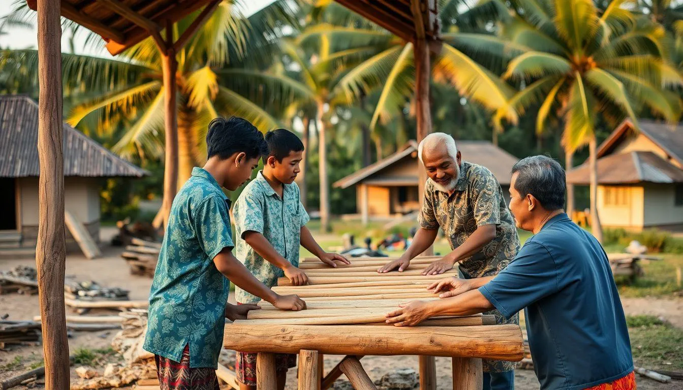 Bentuk dan Implementasi Gotong Royong dalam Masyarakat (c) Ilustrasi AI