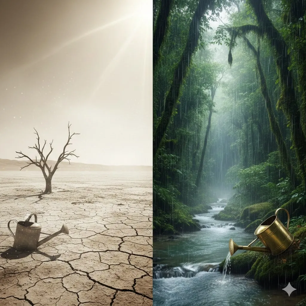 Kontras dalam Bahasa dan Komunikasi (c) Ilustrasi AI