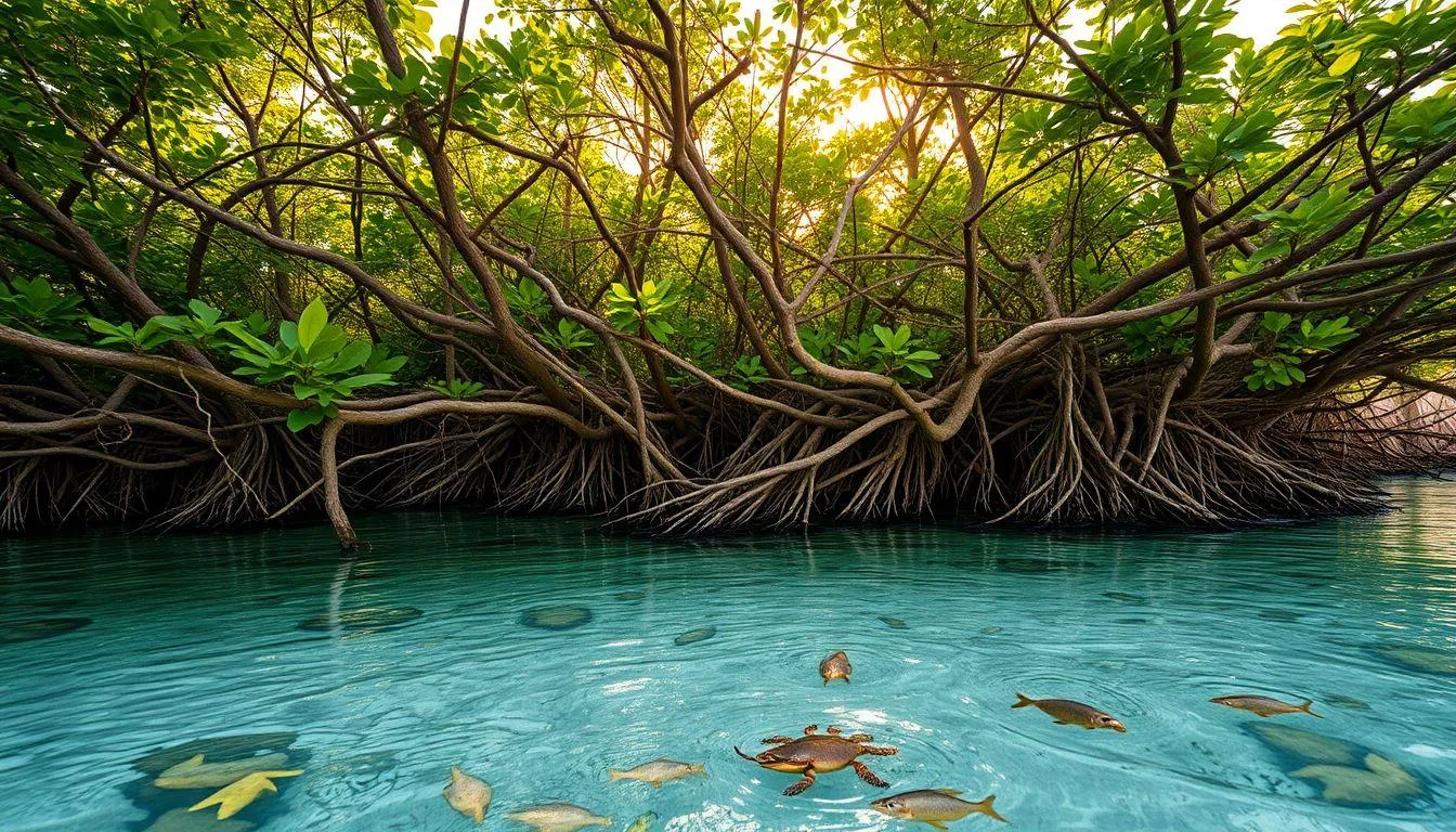 Fungsi Ekologis dan Manfaat Mangrove (c) Ilustrasi AI