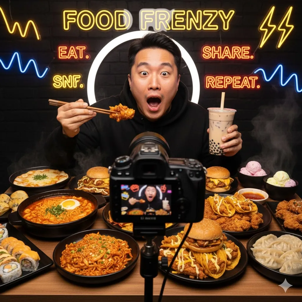 Sejarah dan Perkembangan Mukbang di Korea Selatan (c) Ilustrasi AI