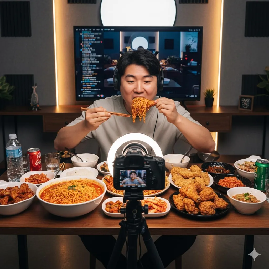 Jenis-Jenis Konten Mukbang (c) Ilustrasi AI