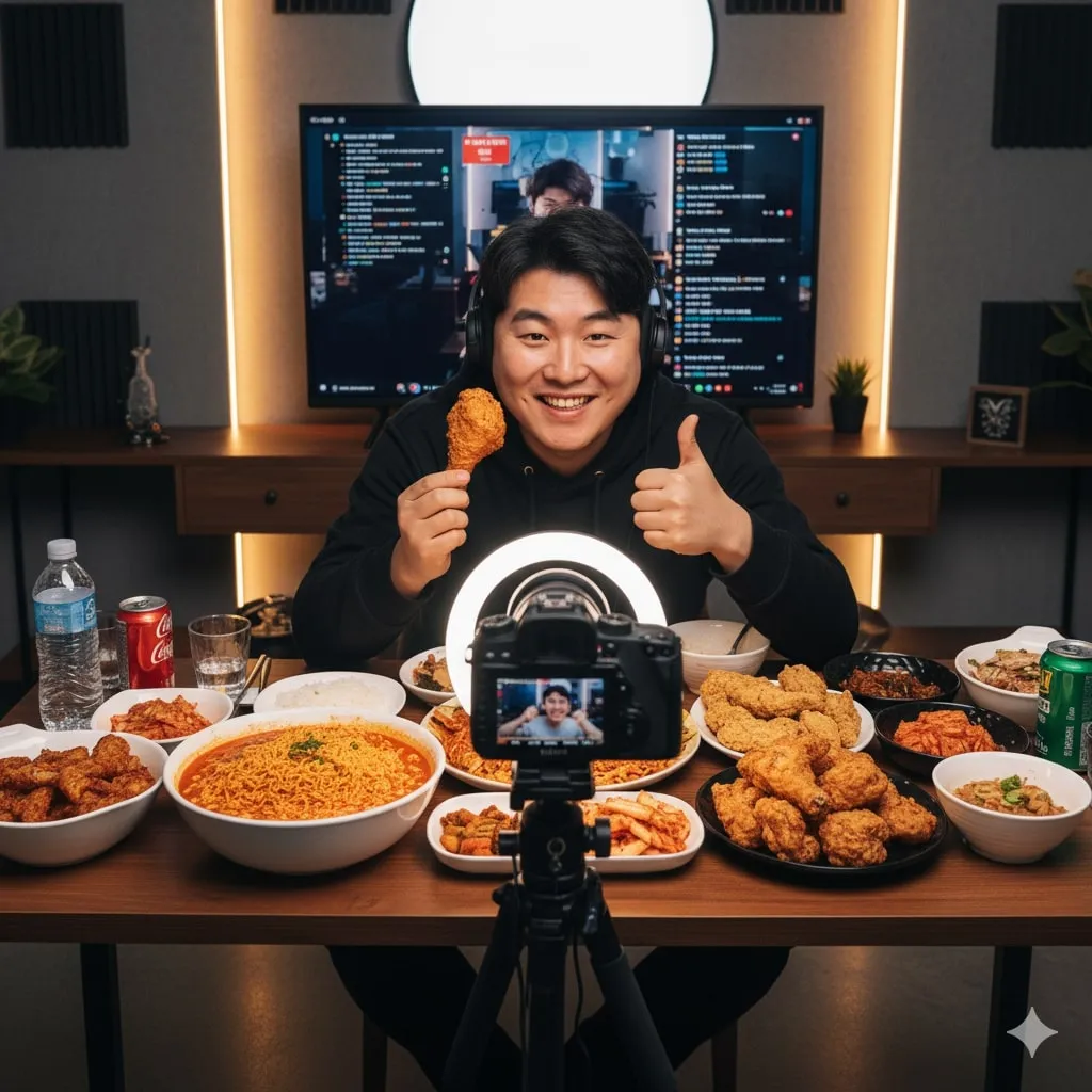 Tips Menonton dan Membuat Konten Mukbang yang Sehat (c) Ilustrasi AI