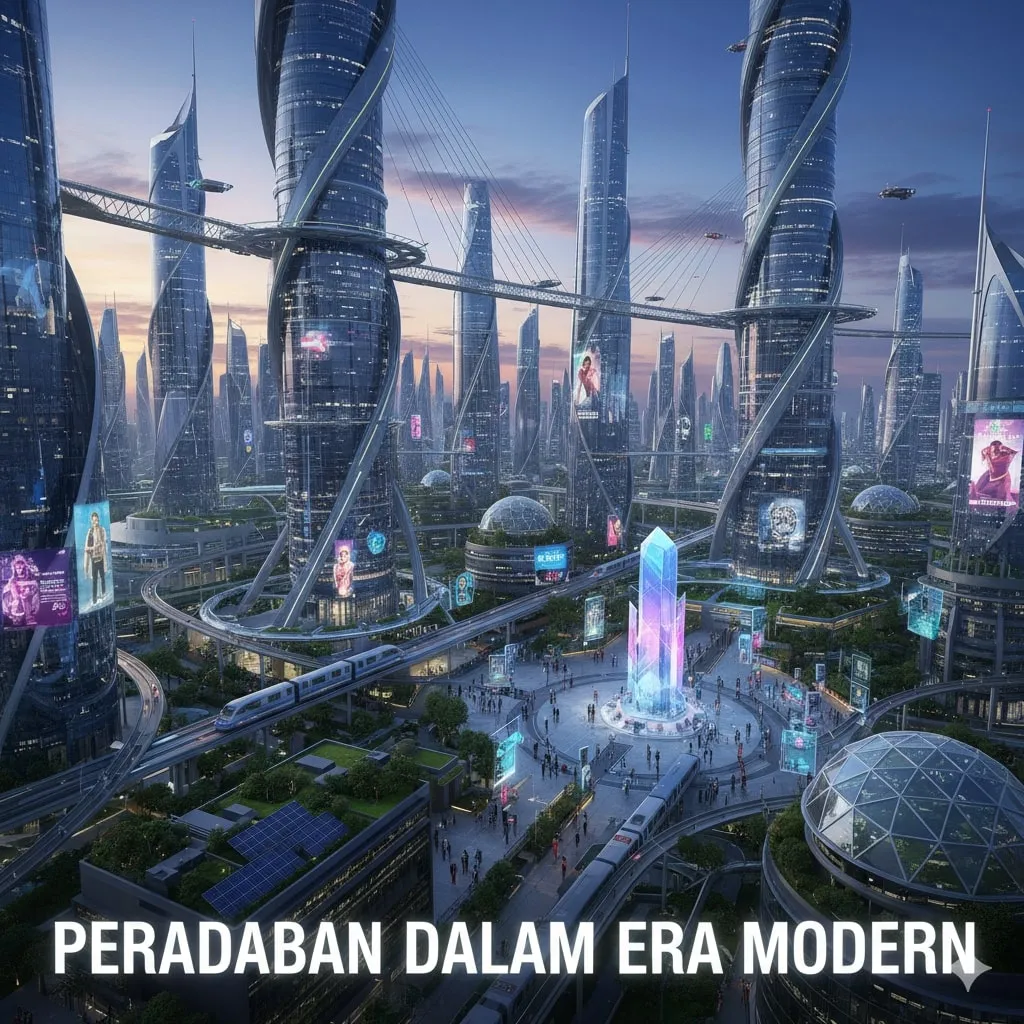 Peradaban dalam Era Modern  (c) Ilustrasi AI