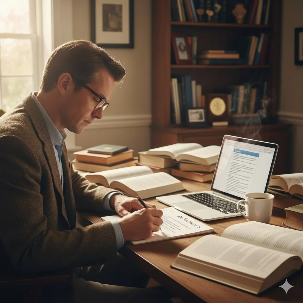 Cara Menulis Referensi yang Benar (c) Ilustrasi AI