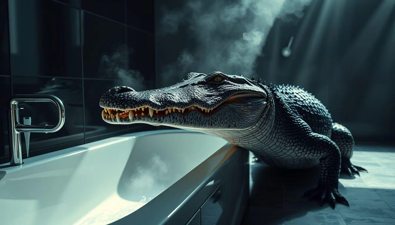 Tafsir Mimpi Buaya di Kamar Mandi Menurut Primbon Jawa (c) Ilustrasi AI
