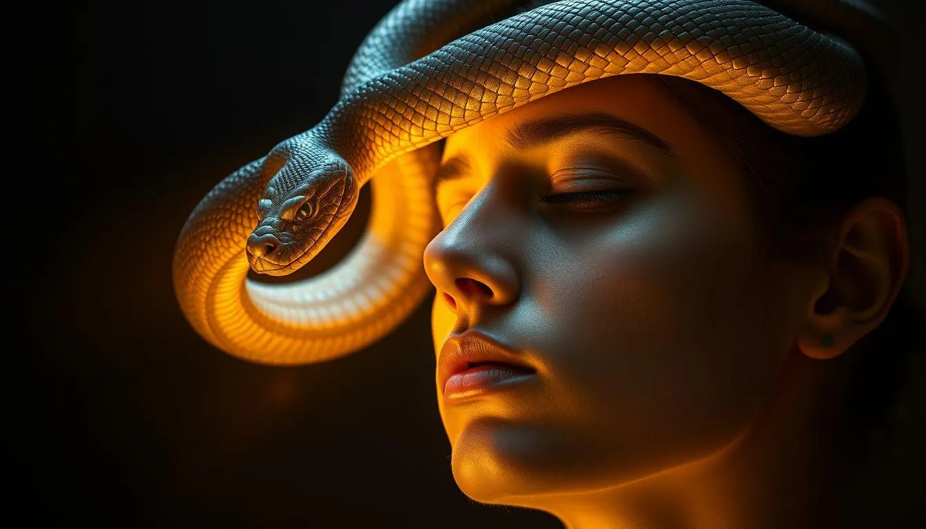 Pengertian dan Makna Dasar Mimpi Ular di Atas Kepala (c) Ilustrasi AI