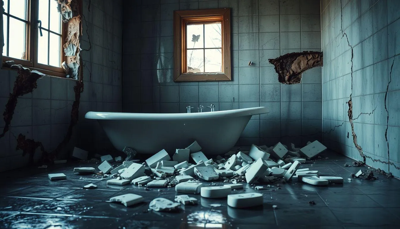 Pengertian dan Makna Dasar Mimpi Bak Kamar Mandi Roboh (c) Ilustrasi AI