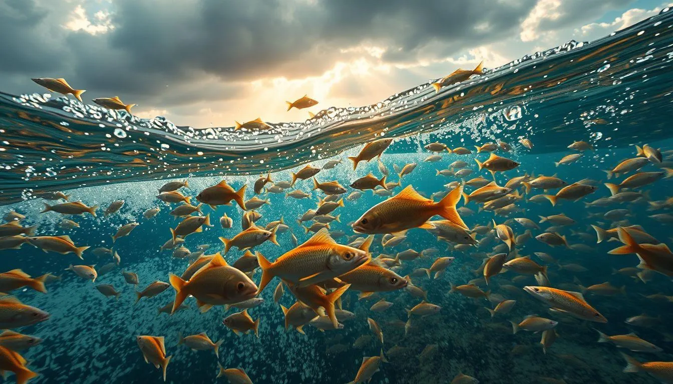 Pengertian dan Makna Dasar Mimpi Banjir Banyak Ikan (c) Ilustrasi AI