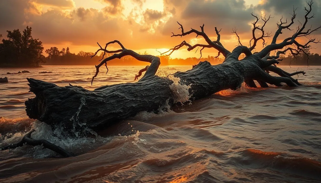 Pengertian dan Makna Umum Arti Mimpi Banjir dan Pohon Tumbang (c) Ilustrasi AI