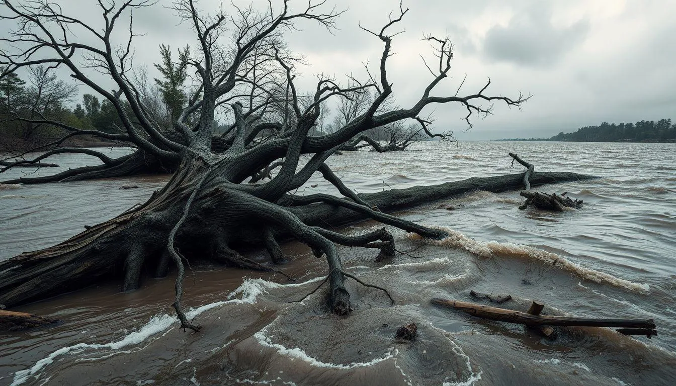 Jenis-Jenis dan Variasi Arti Mimpi Banjir dan Pohon Tumbang (c) Ilustrasi AI