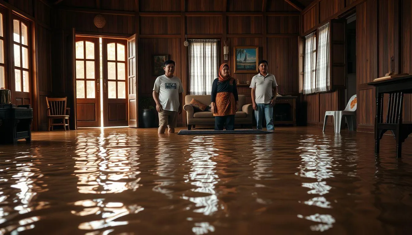 Interpretasi Berdasarkan Tinggi Air Banjir (c) Ilustrasi AI