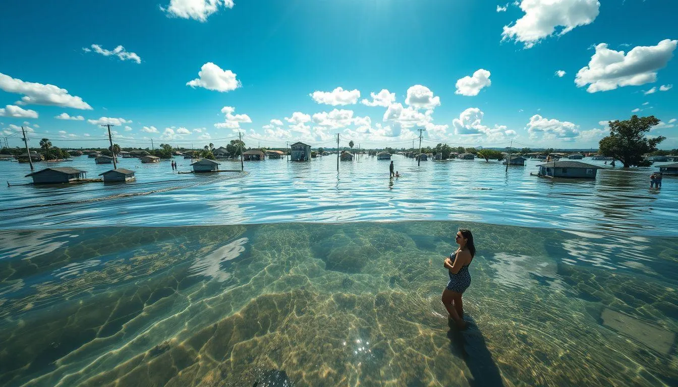 Pengertian dan Makna Dasar Mimpi Banjir di Siang Hari (c) Ilustrasi AI