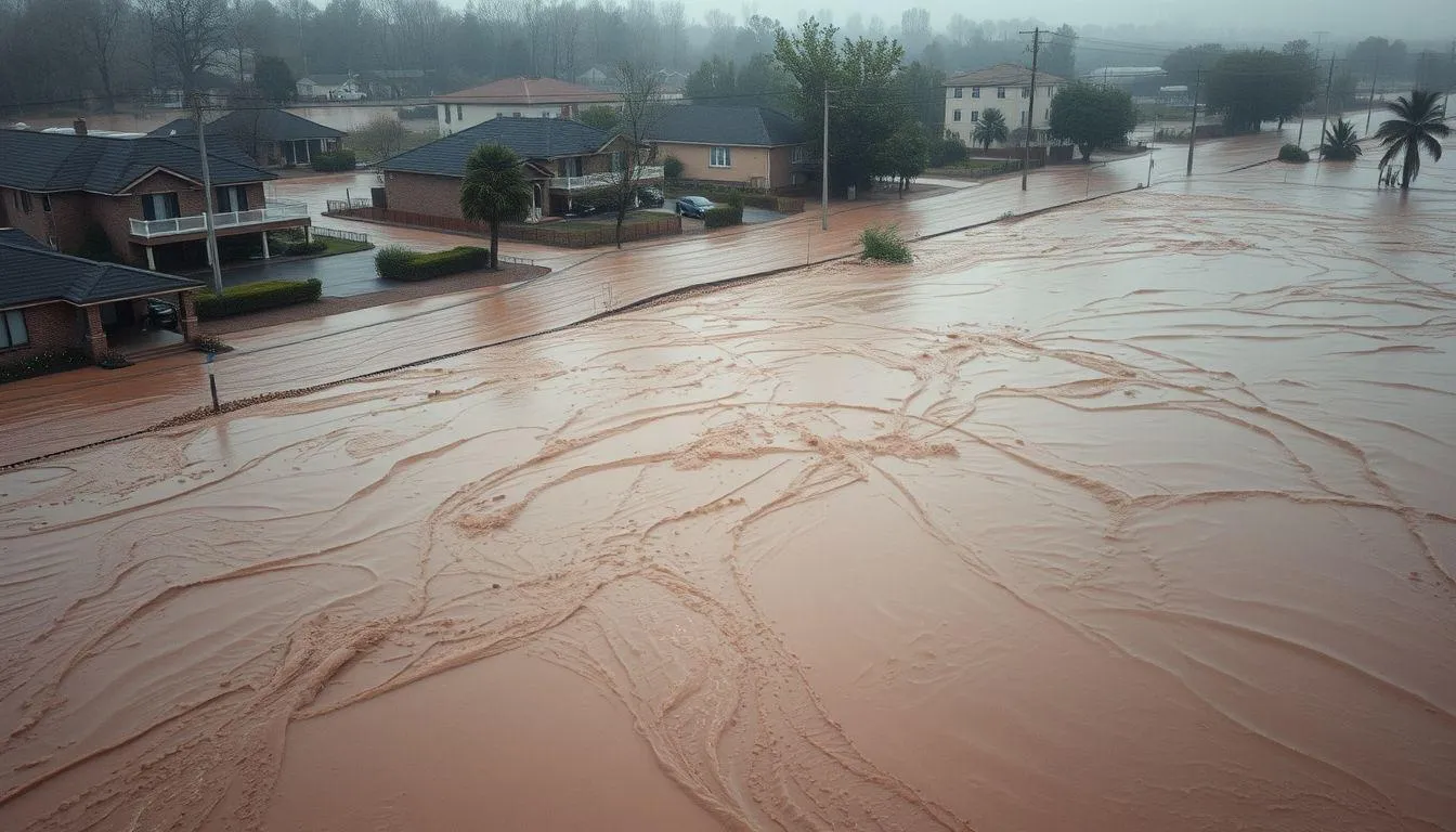 Pengertian dan Makna Dasar Mimpi Banjir Lumpur (c) Ilustrasi AI