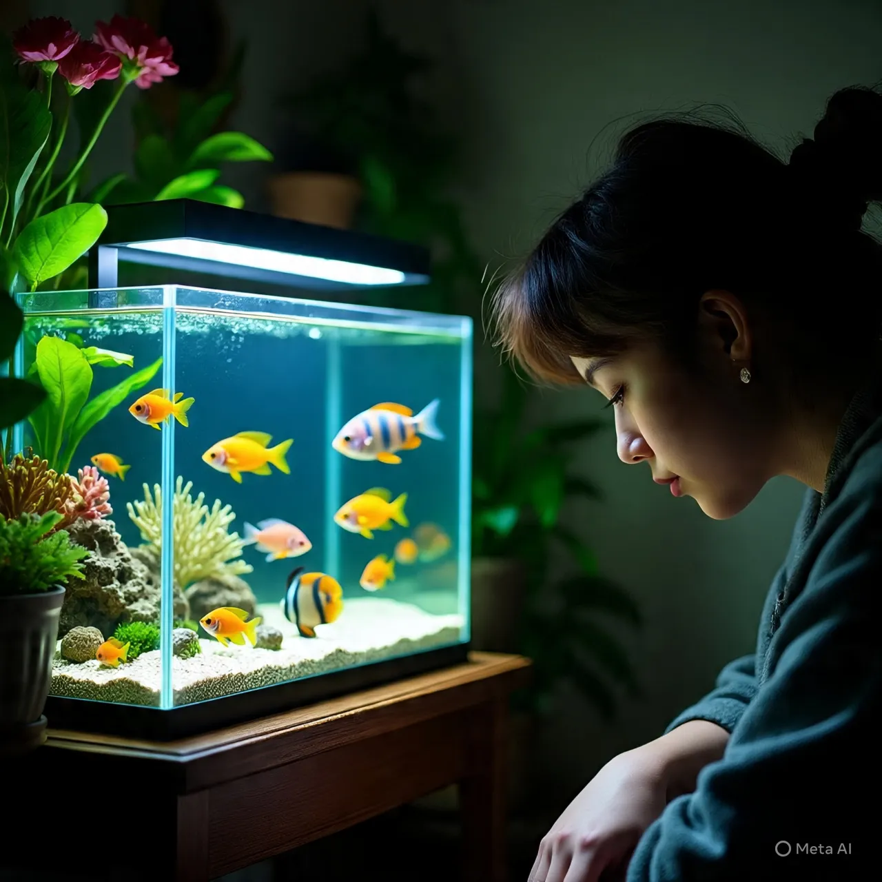 Pengertian dan Makna Dasar Mimpi Beli Ikan Hias (c) Ilustrasi AI