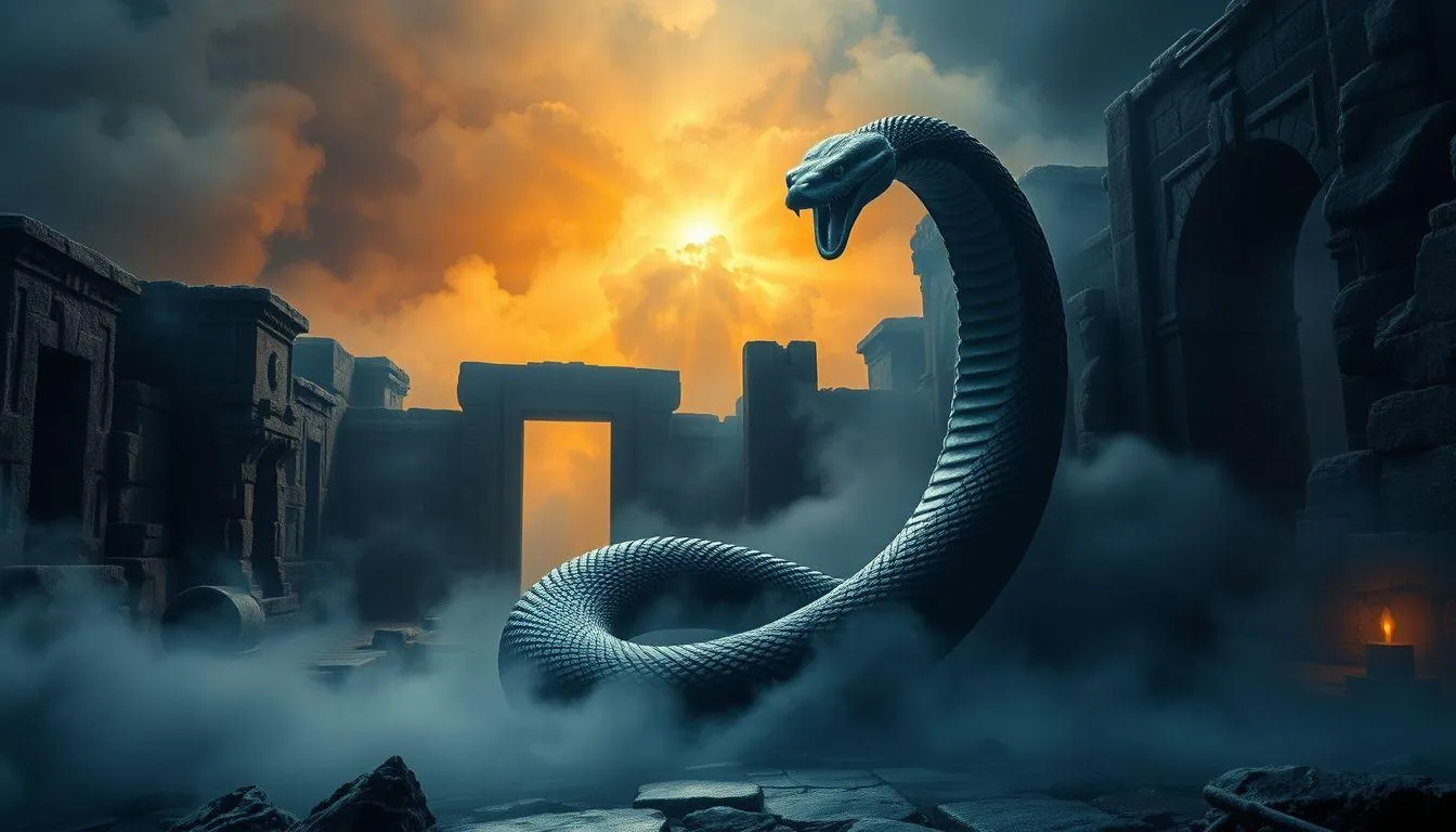 Pengertian dan Makna Dasar Mimpi Berak Ular (c) Ilustrasi AI