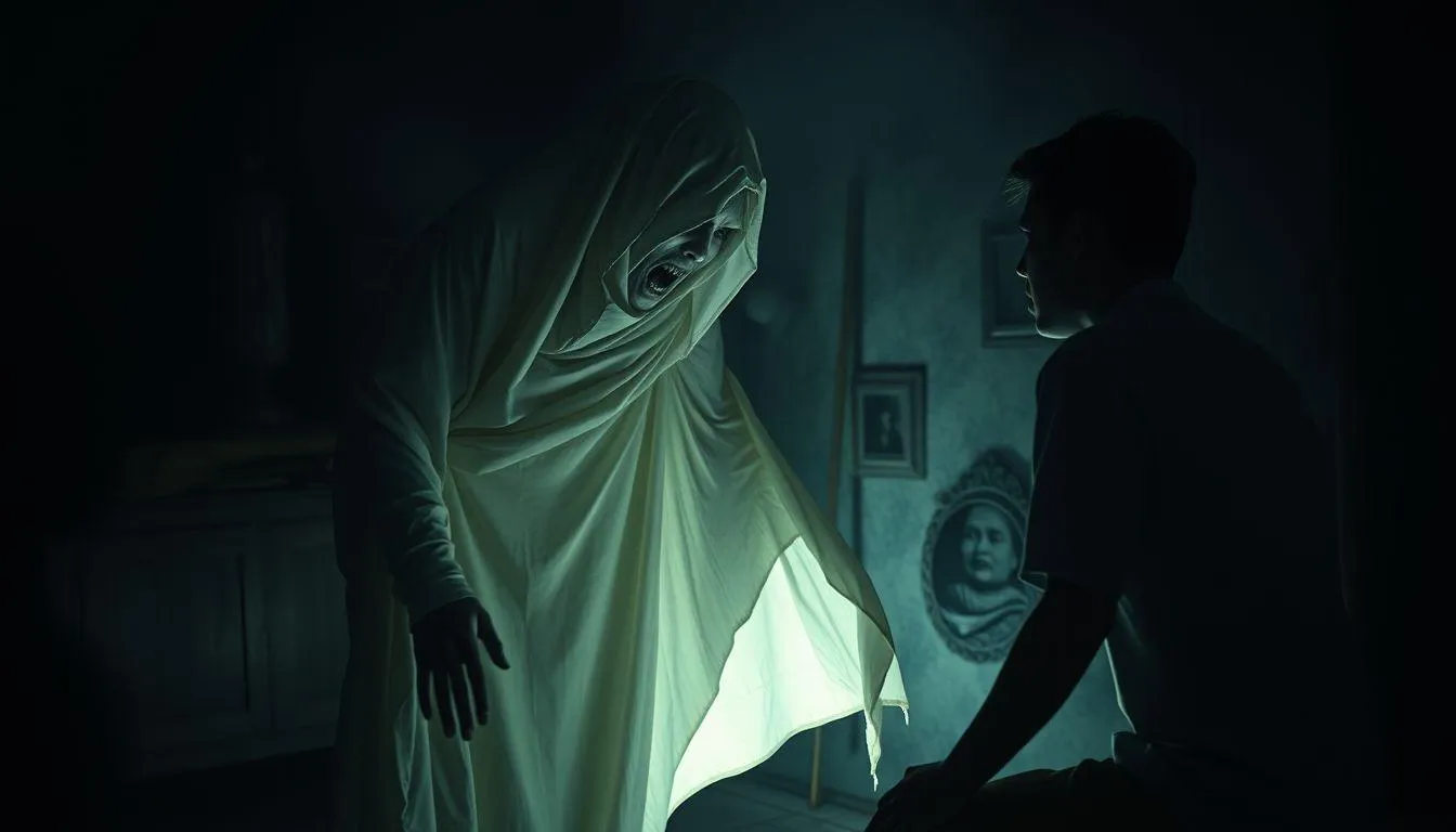 Variasi Mimpi Berantem Sama Pocong dan Maknanya (c) Ilustrasi AI