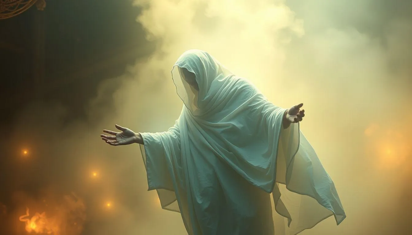 Pengertian dan Makna Dasar Mimpi Berbicara dengan Pocong (c) Ilustrasi AI