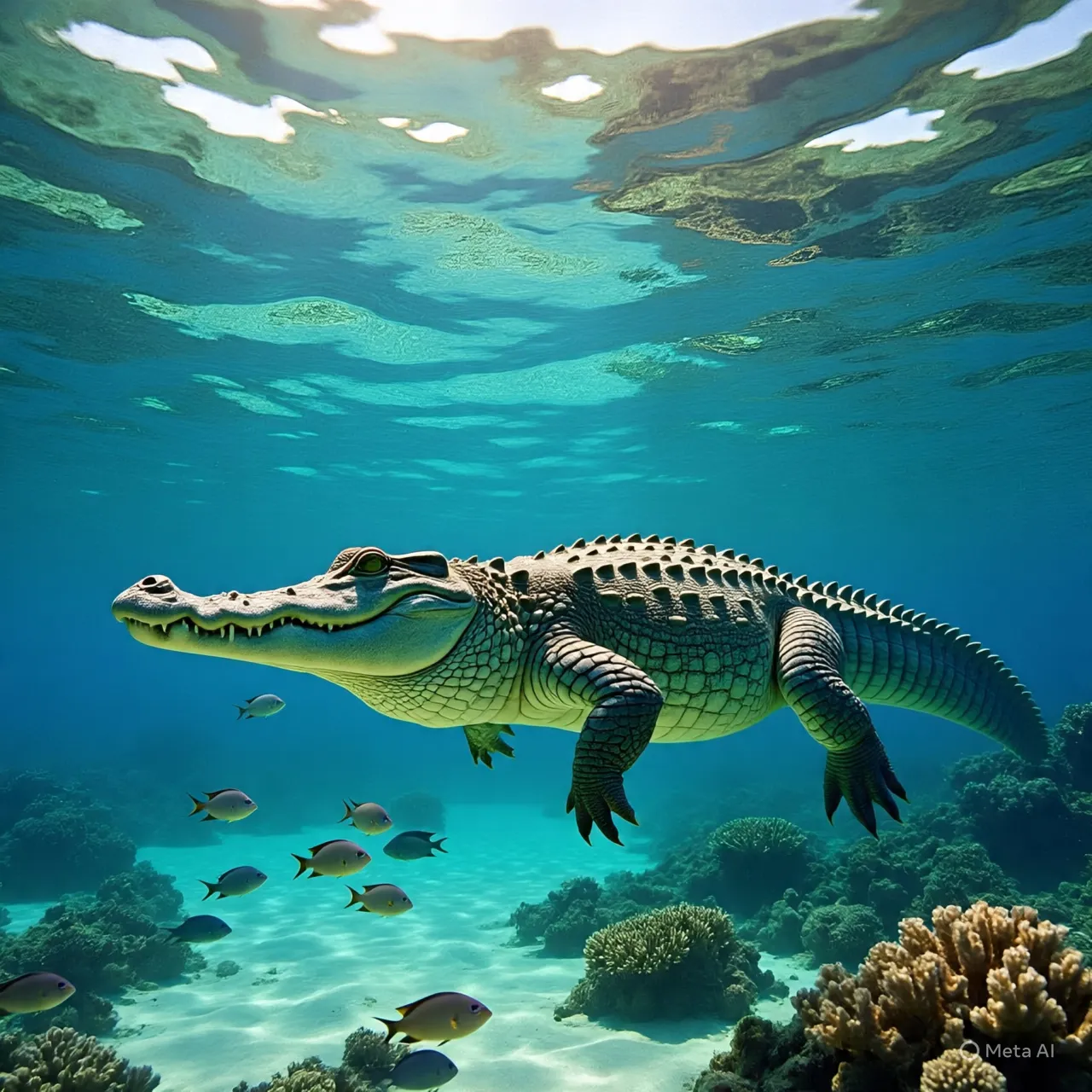 Variasi Mimpi Berenang Bersama Buaya dan Maknanya (c) Ilustrasi AI