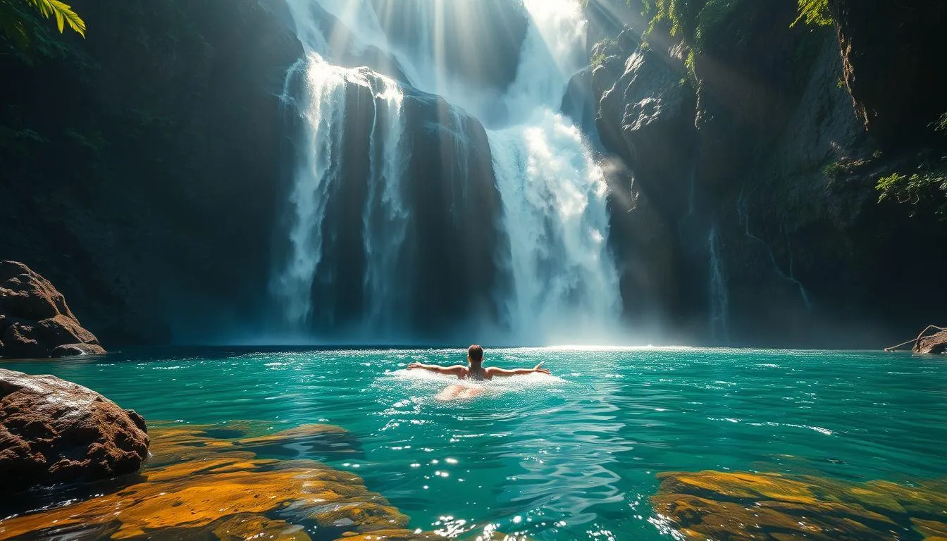 Arti Mimpi Berenang di Air Terjun (c) Ilustrasi AI