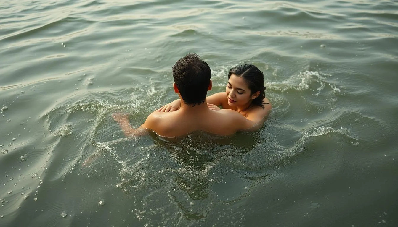 Memahami Arti Mimpi Berenang di Air Keruh Bersama Teman (c) Ilustrasi AI