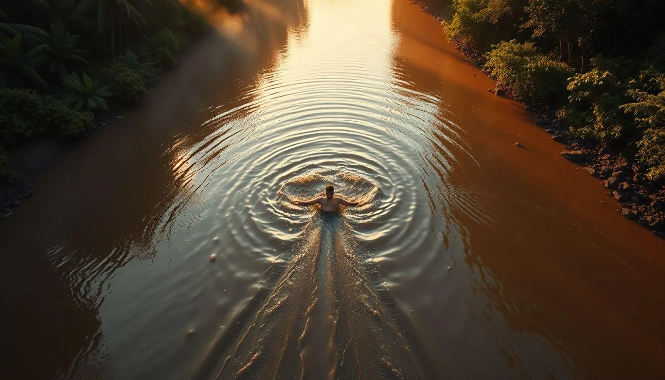 Sungai coklat (c) Ilustrasi AI