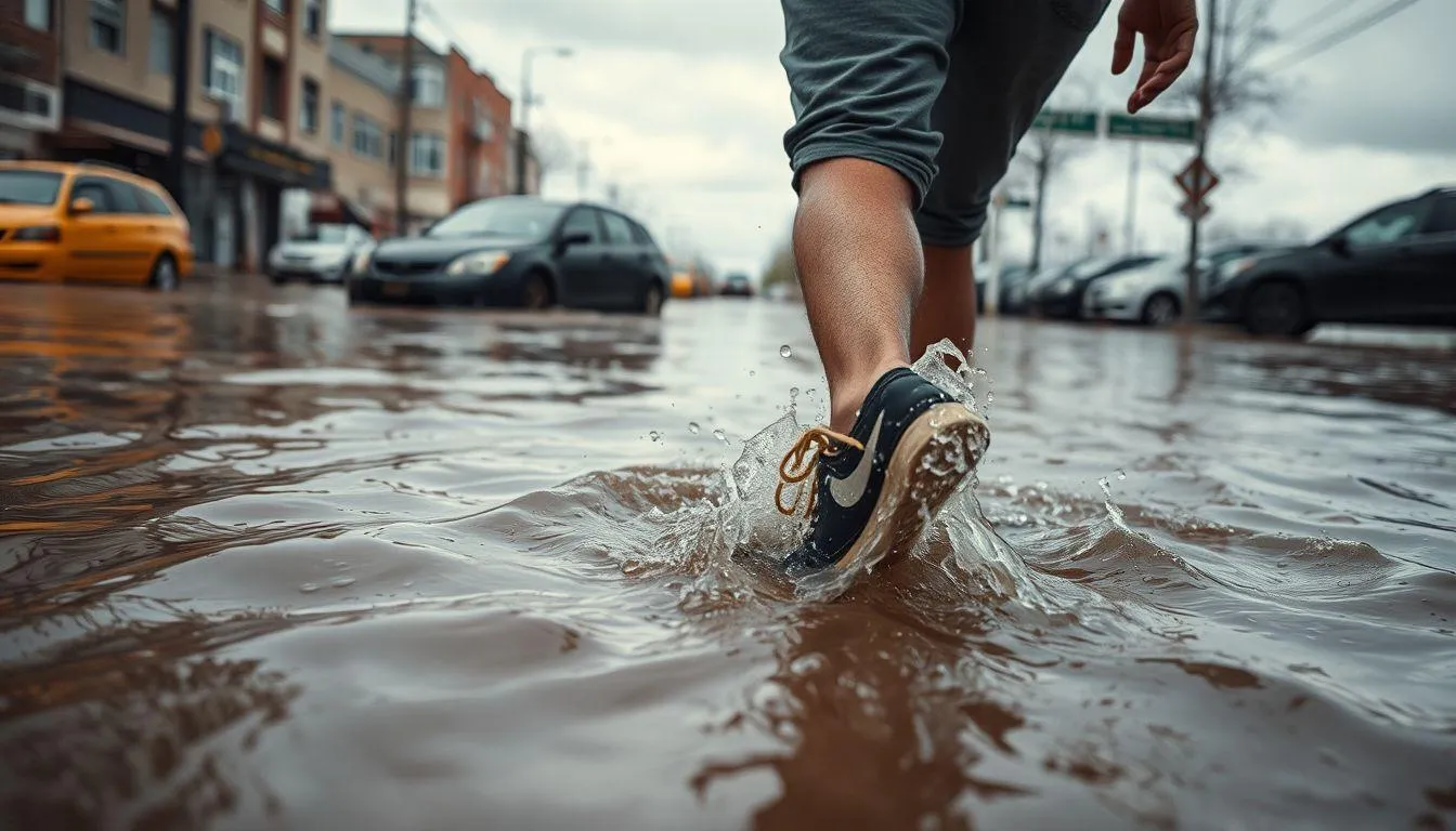 Pengertian dan Makna Dasar Mimpi Berjalan di Genangan Banjir (c) Ilustrasi AI