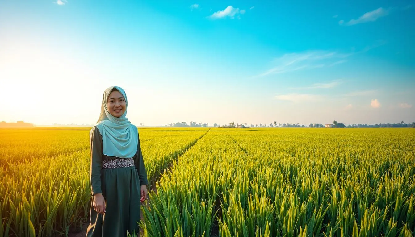 Pandangan Islam tentang Mimpi Berjalan di Tengah Sawah (credit:Image by AI)