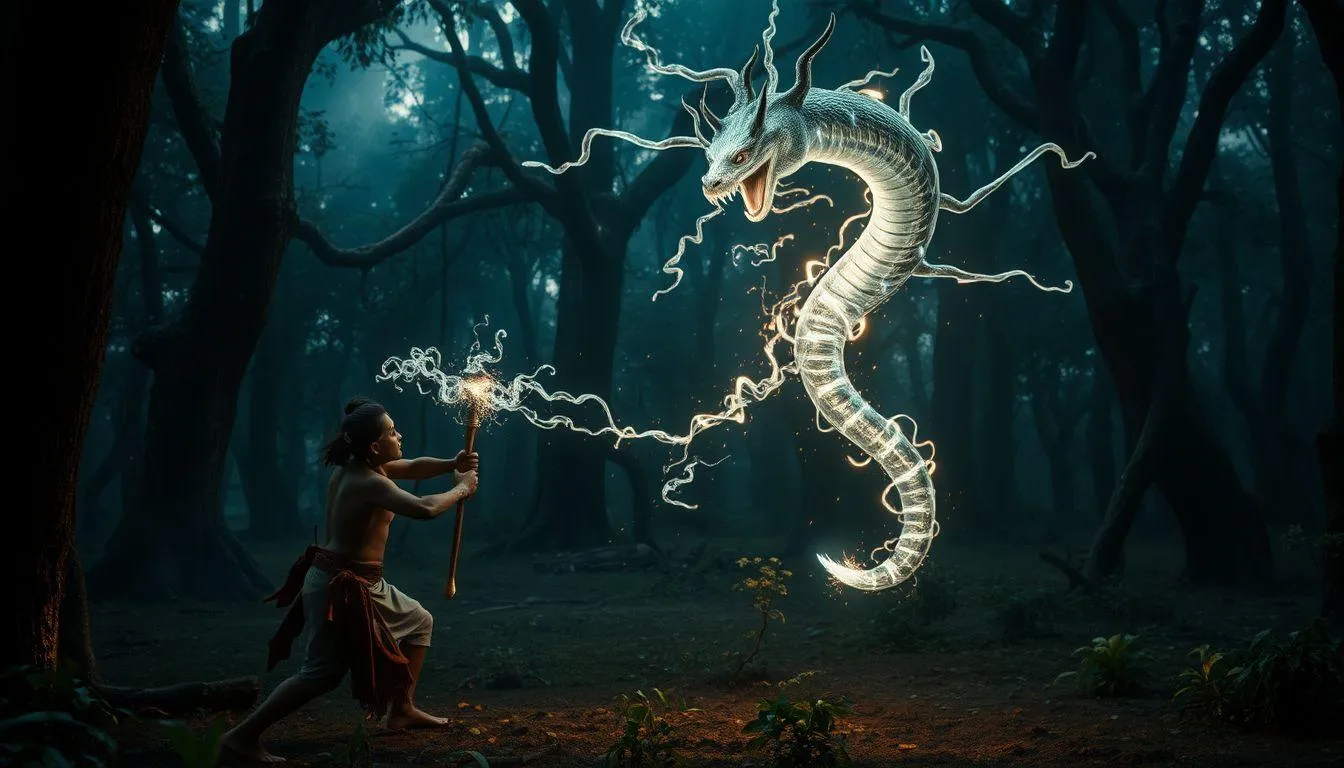 Pengertian dan Makna Dasar Mimpi Berkelahi dengan Siluman Ular (c) Ilustrasi AI